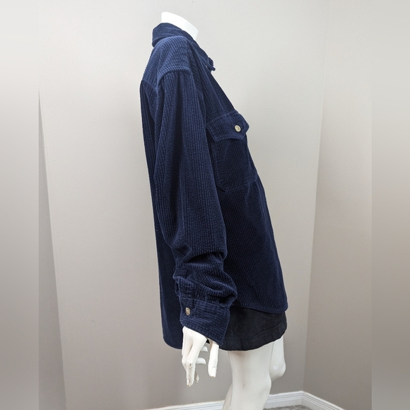 Levi’s Corduroy Shirt Jacket Navy Blue Button Front Utility Overshirt Size M - Picture 5 of 7